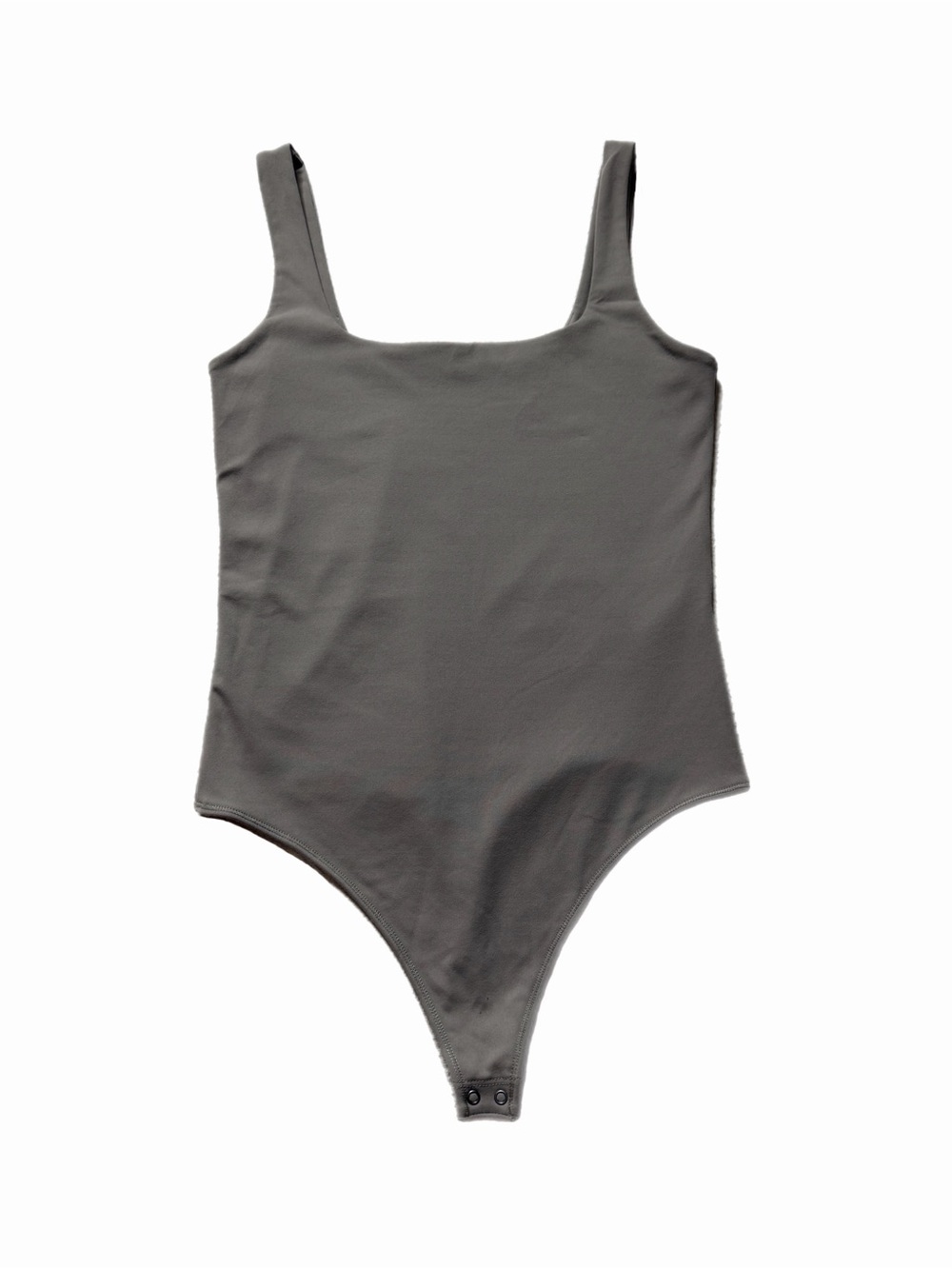 Abercrombie & Fitch Square Neck Bodysuit M Greige Tank Top Neutral Minimalist